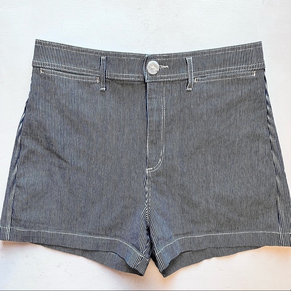 NWOT Loft blue stripe high rise shorts - Picture 1 of 11